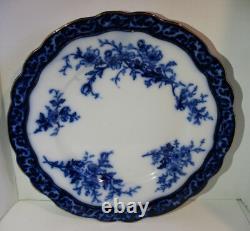 Lot of 3 Flow Blue Dinner Plates Touraine pttn. 1898 by Stanley Pottery Co