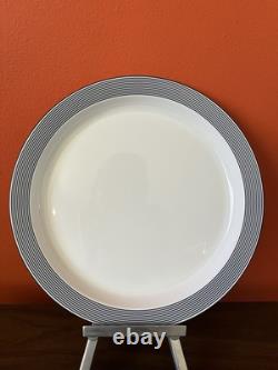 Lot of (4) Dansk Bistro Ringsted BLUE Dinner Plate striped Thailand 10-3/8