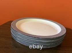 Lot of (4) Dansk Bistro Ringsted BLUE Dinner Plate striped Thailand 10-3/8