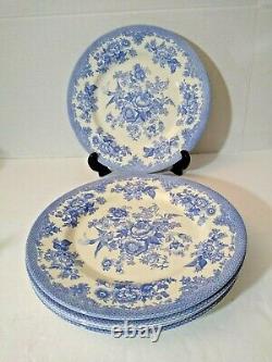 Lot of 5 Royal Stafford Earthenware Asiatic Pheasant Powder Blue Dinner Plates