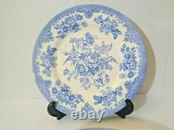 Lot of 5 Royal Stafford Earthenware Asiatic Pheasant Powder Blue Dinner Plates