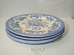 Lot of 5 Royal Stafford Earthenware Asiatic Pheasant Powder Blue Dinner Plates