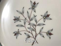 Lot of 8 LENOX KINGSLEY 10.5 DINNER PLATES Teal Platinum Floral USA Vtg China