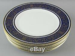 Lot of 8 Royal Doulton China IMPERIAL BLUE Dinner Plates EXCELLENT