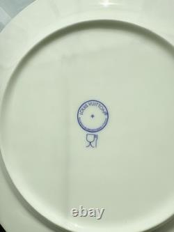 Louis Vuitton Porcelain Set Of 2 Dinner Plates Monogram Flower Tile