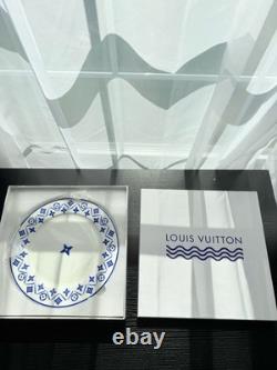 Louis Vuitton Porcelain Set Of 2 Dinner Plates Monogram Flower Tile
