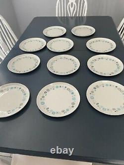 MCM Franciscan Family China Del Mar Dinner Plates. HUGE LOT OF 11! Vintage