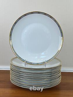 MCM Rosenthal Continental BLUE BAND GOLD LINES 9 ¾ Dinner Plates Set of 12