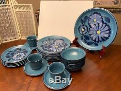 MCM TWILIGHT Noritake Folkstone DISHES Plates 8512 Stoneware Japan UNUSED BLUE