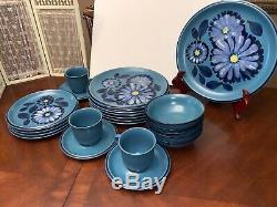 MCM TWILIGHT Noritake Folkstone DISHES Plates 8512 Stoneware Japan UNUSED BLUE