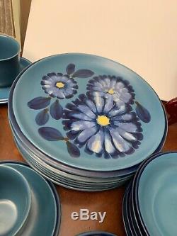 MCM TWILIGHT Noritake Folkstone DISHES Plates 8512 Stoneware Japan UNUSED BLUE