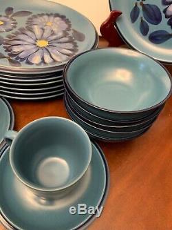 MCM TWILIGHT Noritake Folkstone DISHES Plates 8512 Stoneware Japan UNUSED BLUE