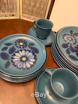 MCM TWILIGHT Noritake Folkstone DISHES Plates 8512 Stoneware Japan UNUSED BLUE