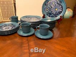 MCM TWILIGHT Noritake Folkstone DISHES Plates 8512 Stoneware Japan UNUSED BLUE