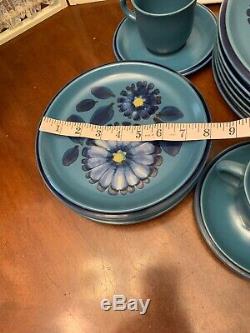 MCM TWILIGHT Noritake Folkstone DISHES Plates 8512 Stoneware Japan UNUSED BLUE