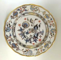 MEISSEN Dinner Plate Cobalt BLUE ONION with RED & GOLD Accents Germany