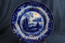 MELLOR & VENABLES FLOW BLUE 9- 1/4 DINNER PLATE BEAUTIES OF CHINA set of 6