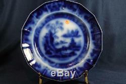 MELLOR & VENABLES FLOW BLUE 9- 1/4 DINNER PLATE BEAUTIES OF CHINA set of 6