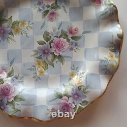 Mackenzie-Childs MORNING GLORY Honeymoon Blue 11 Scalloped Ruffled Dinner Plate