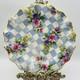 Mackenzie Childs Morning Glory 11 Dinner Plate Fluted Edge Honeymoon Blue