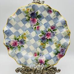 Mackenzie Childs Morning Glory 11 Dinner Plate Fluted Edge Honeymoon Blue