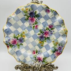 Mackenzie Childs Morning Glory 11 Dinner Plate Fluted Edge Honeymoon Blue