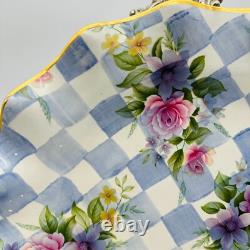 Mackenzie Childs Morning Glory 11 Dinner Plate Fluted Edge Honeymoon Blue