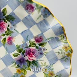 Mackenzie Childs Morning Glory 11 Dinner Plate Fluted Edge Honeymoon Blue