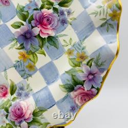 Mackenzie Childs Morning Glory 11 Dinner Plate Fluted Edge Honeymoon Blue