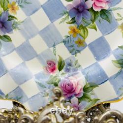 Mackenzie Childs Morning Glory 11 Dinner Plate Fluted Edge Honeymoon Blue