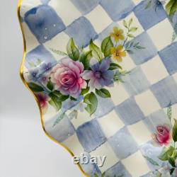 Mackenzie Childs Morning Glory 11 Dinner Plate Fluted Edge Honeymoon Blue