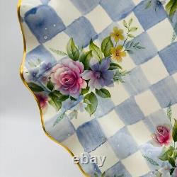 Mackenzie Childs Morning Glory 11 Dinner Plate Fluted Edge Honeymoon Blue