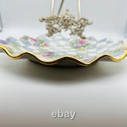 Mackenzie Childs Morning Glory 11 Dinner Plate Fluted Edge Honeymoon Blue