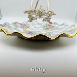 Mackenzie Childs Morning Glory 11 Dinner Plate Fluted Edge Honeymoon Blue