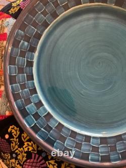 Mackenzie-Childs Wittika Blue Ceramic Dinner Plate Mackenzie-Childs Wittika Blue Ceramic Dinner Plate