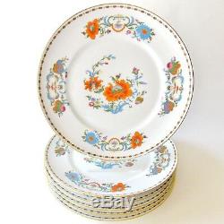 Magnificent Vieux Chine French Limoges Dinner Plate Orange Blue White