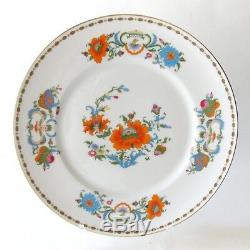 Magnificent Vieux Chine French Limoges Dinner Plate Orange Blue White