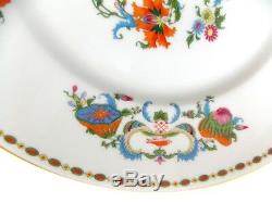 Magnificent Vieux Chine French Limoges Dinner Plate Orange Blue White