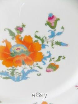 Magnificent Vieux Chine French Limoges Dinner Plate Orange Blue White