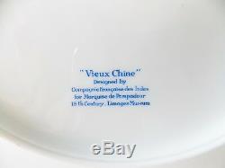 Magnificent Vieux Chine French Limoges Dinner Plate Orange Blue White