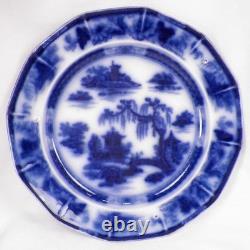 Manilla Flow Blue Dinner Plate Podmore Walker Ironstone Antique 1845 #1