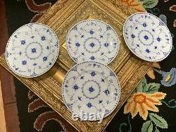 Masons Denmark England Blue White Floral Stick Lace 8.5 Salad Bread Plate Lot 4