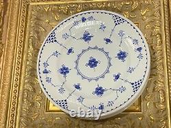 Masons Denmark England Blue White Floral Stick Lace 8.5 Salad Bread Plate Lot 4