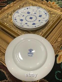 Masons Denmark England Blue White Floral Stick Lace 8.5 Salad Bread Plate Lot 4