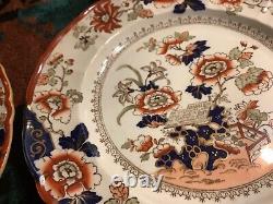 Masons Patent Ironstone China Antique Imari 10 Dinner Plates 1800s NO CHIPS A+