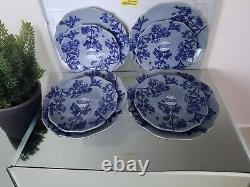 Matceramica Portugal Stoneware Scalloped Floral 11 Dinner 9 Salad 8 Plates Nwt