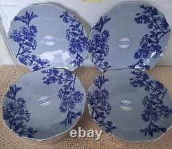 Matceramica Portugal Stoneware Scalloped Floral 11 Dinner 9 Salad 8 Plates Nwt
