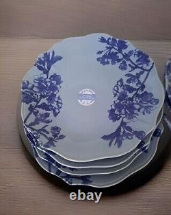 Matceramica Portugal Stoneware Scalloped Floral 11 Dinner 9 Salad 8 Plates Nwt
