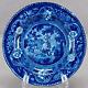 Meeting of Don Quixote & Sancho Panza Dark Blue Transferware 6 3/4 Inch Plate