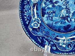 Meeting of Don Quixote & Sancho Panza Dark Blue Transferware 6 3/4 Inch Plate